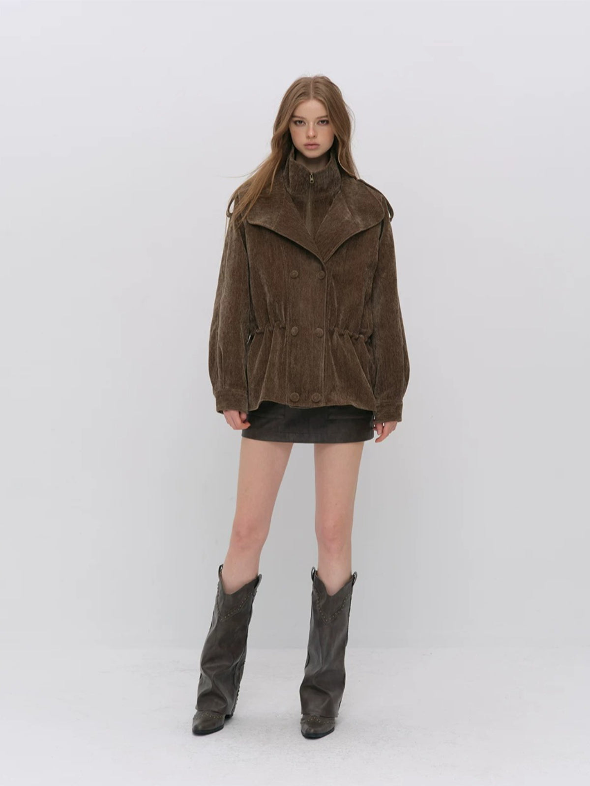 Corduroy Hooded Down Jacket