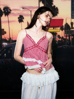 Retro Red Gingham Cami Top