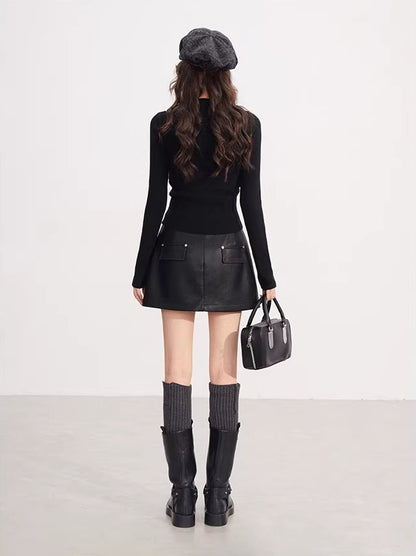 Bow Cable Knit Sweater Set