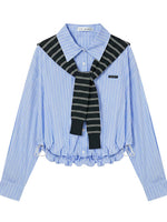 Striped Drawstring Shirt Set