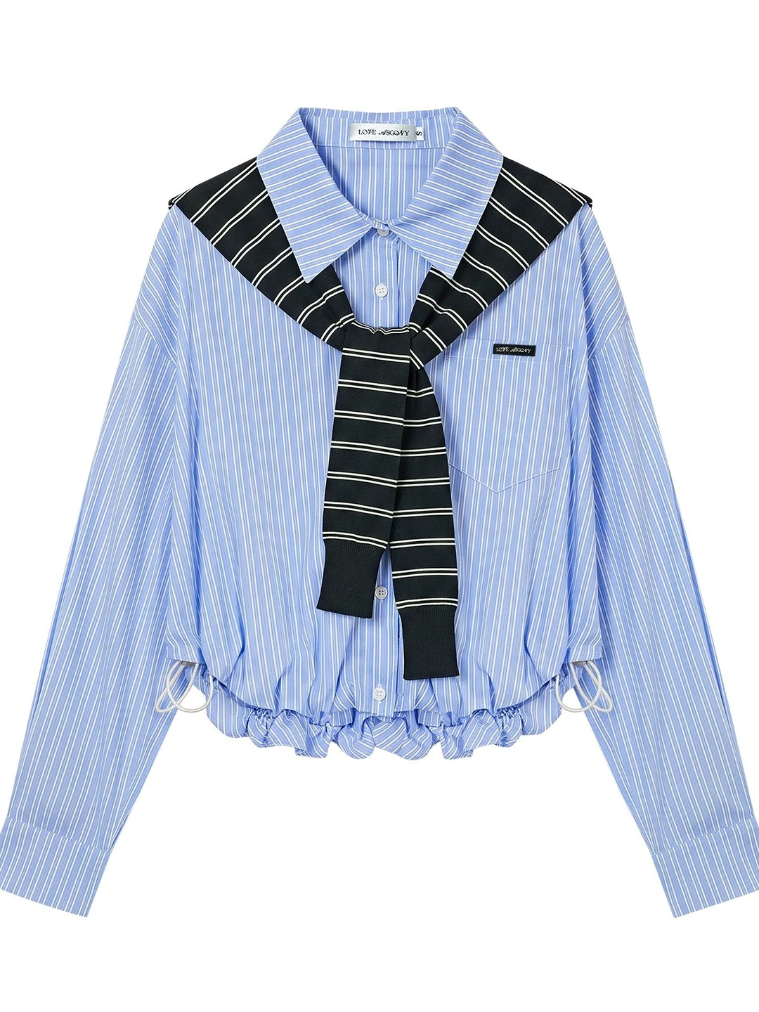 Striped Drawstring Shirt Set