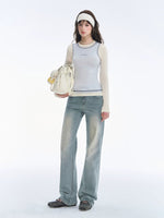 Modal Contrast Layered Long Sleeve Top