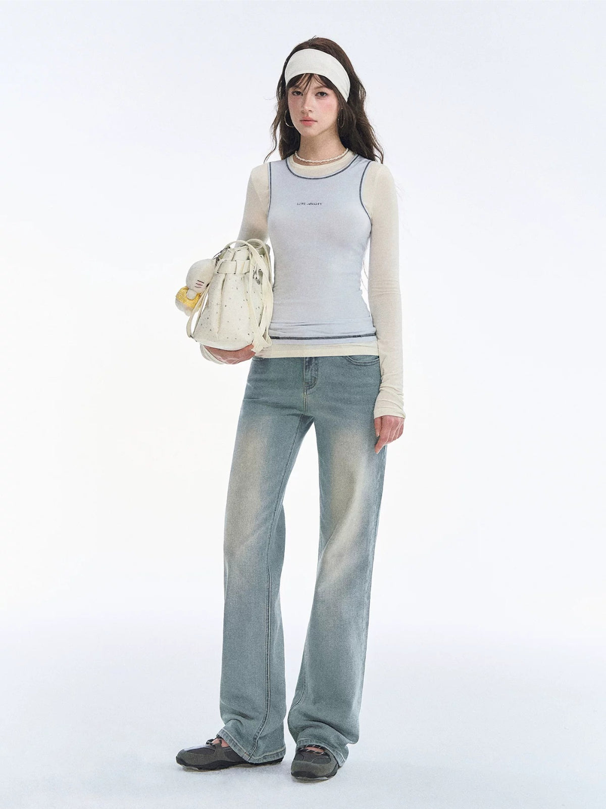 Modal Contrast Layered Long Sleeve Top