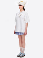 Angel Devil Cutout Chest Short-sleeve T-shirt