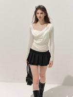 Tencel-Wool One-Shoulder Top