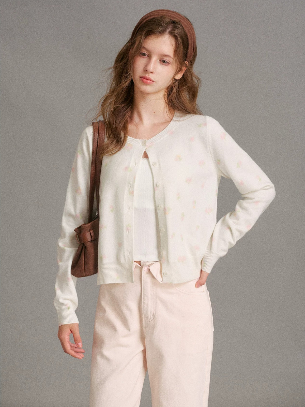 Soft Focus Rose Knit Cardigan