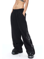 Embroidered Wide Leg Sweatpants