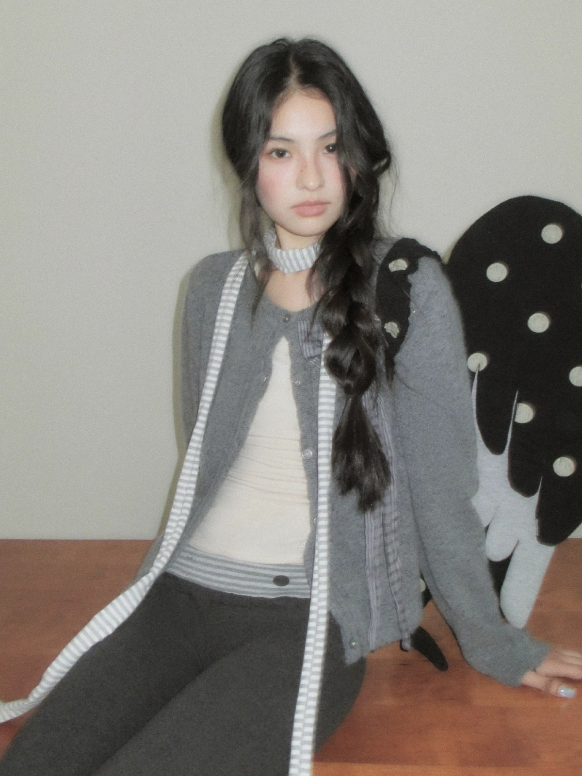 Soft Knit Bow Detail Cropped Cardigan