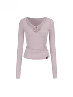Modal Lace V-Neck Top