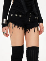 Studded Denim Shorts