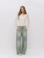 Vintage Washed Wide Leg Jeans