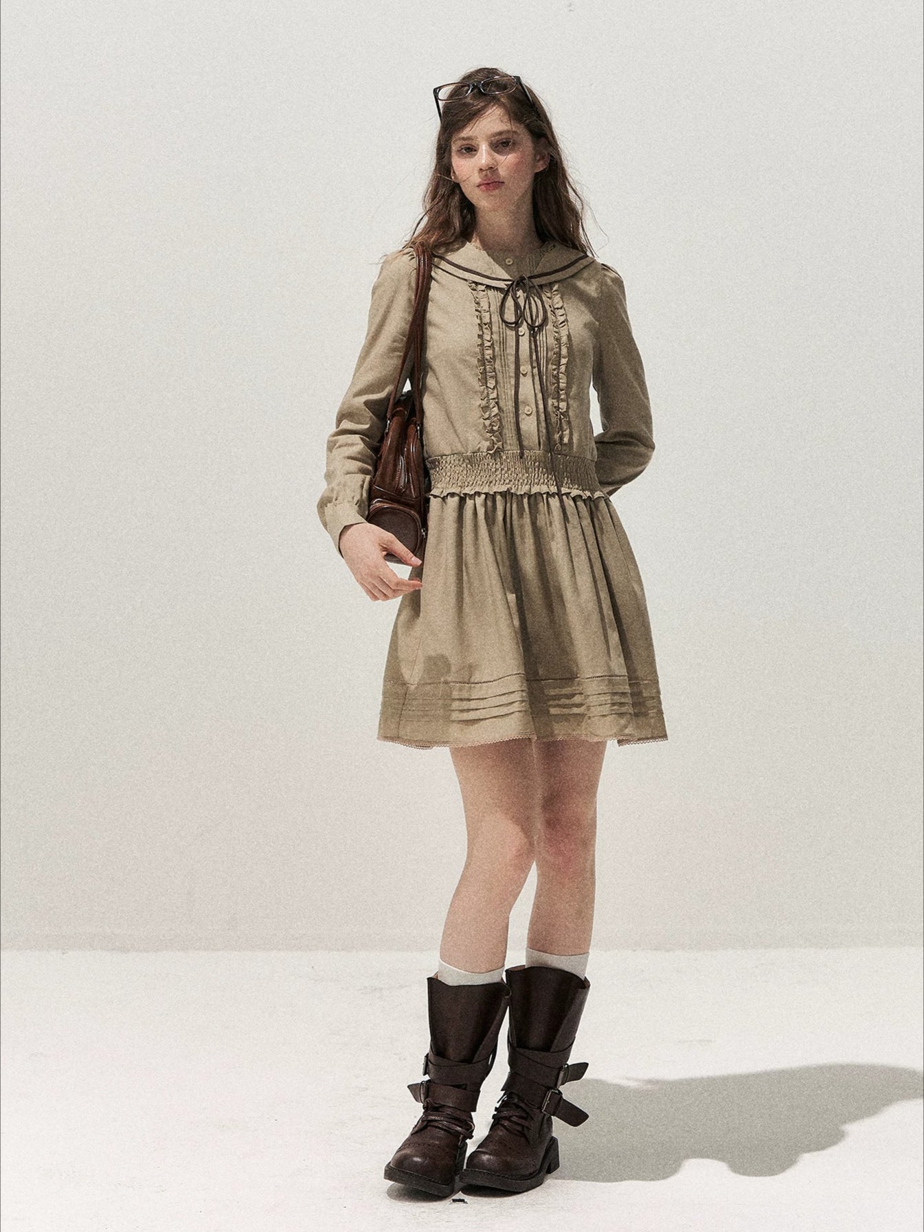 Sailor Collar Shirt Dress