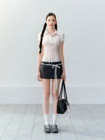 Contrast Drawstring Skort