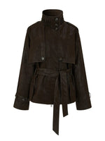 Belted PU Utility Jacket