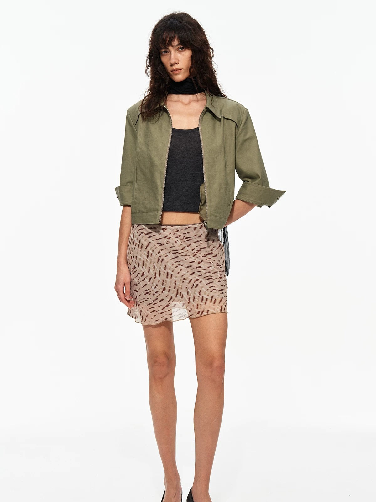 Cropped Seven Sleeve Jacket