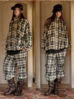 Plaid Crinkle Cargo Pants
