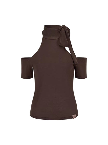 Cutout Halter Knit Top