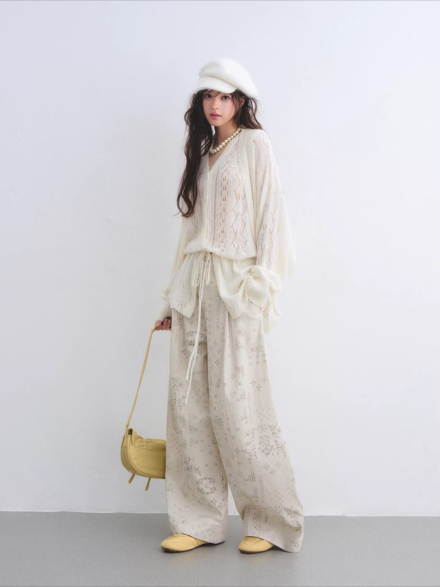 Mohair Knit Cardigan Vest Set
