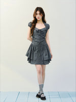 Gray Retro Stripe Dress