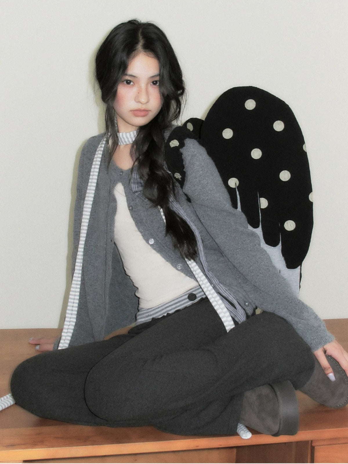Soft Knit Bow Detail Cropped Cardigan