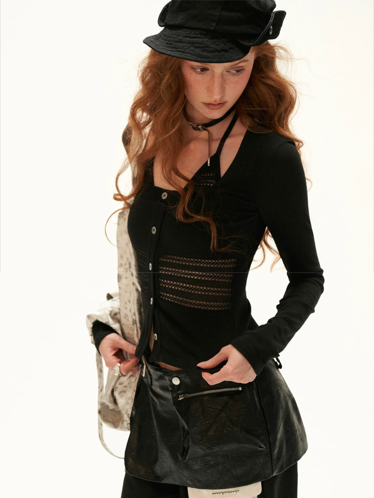Soft Ribbed Halter Layered Knit Top