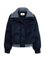 Wool Blend Knit Trim Down Jacket