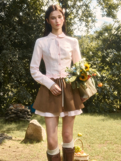 “Cloud” Natural Cotton Plaid Shirt