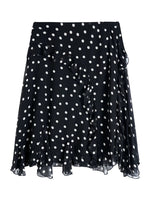 Polka Dot Ruffle Midi Skirt