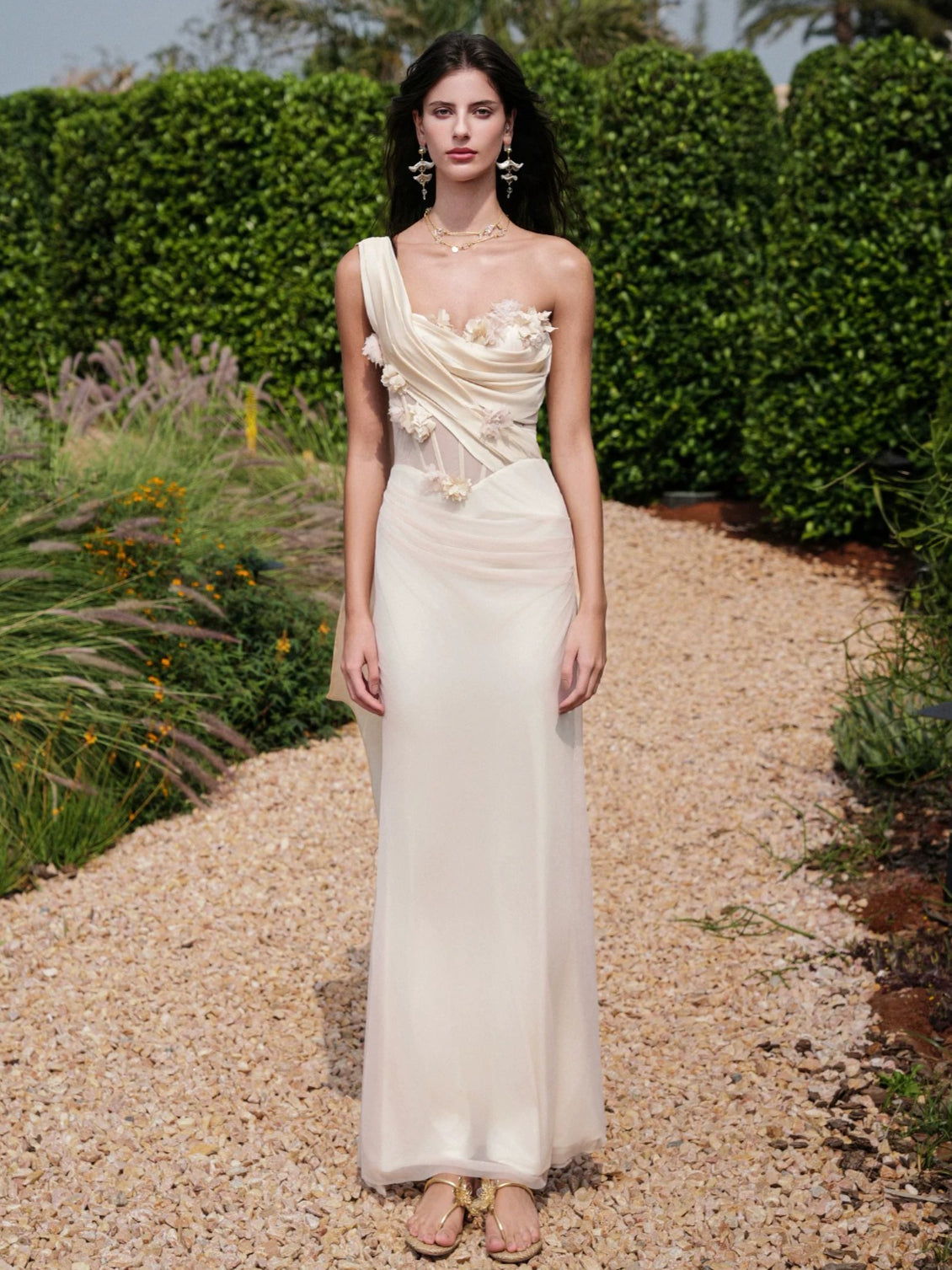 Sculpt Mesh Maxi Dress