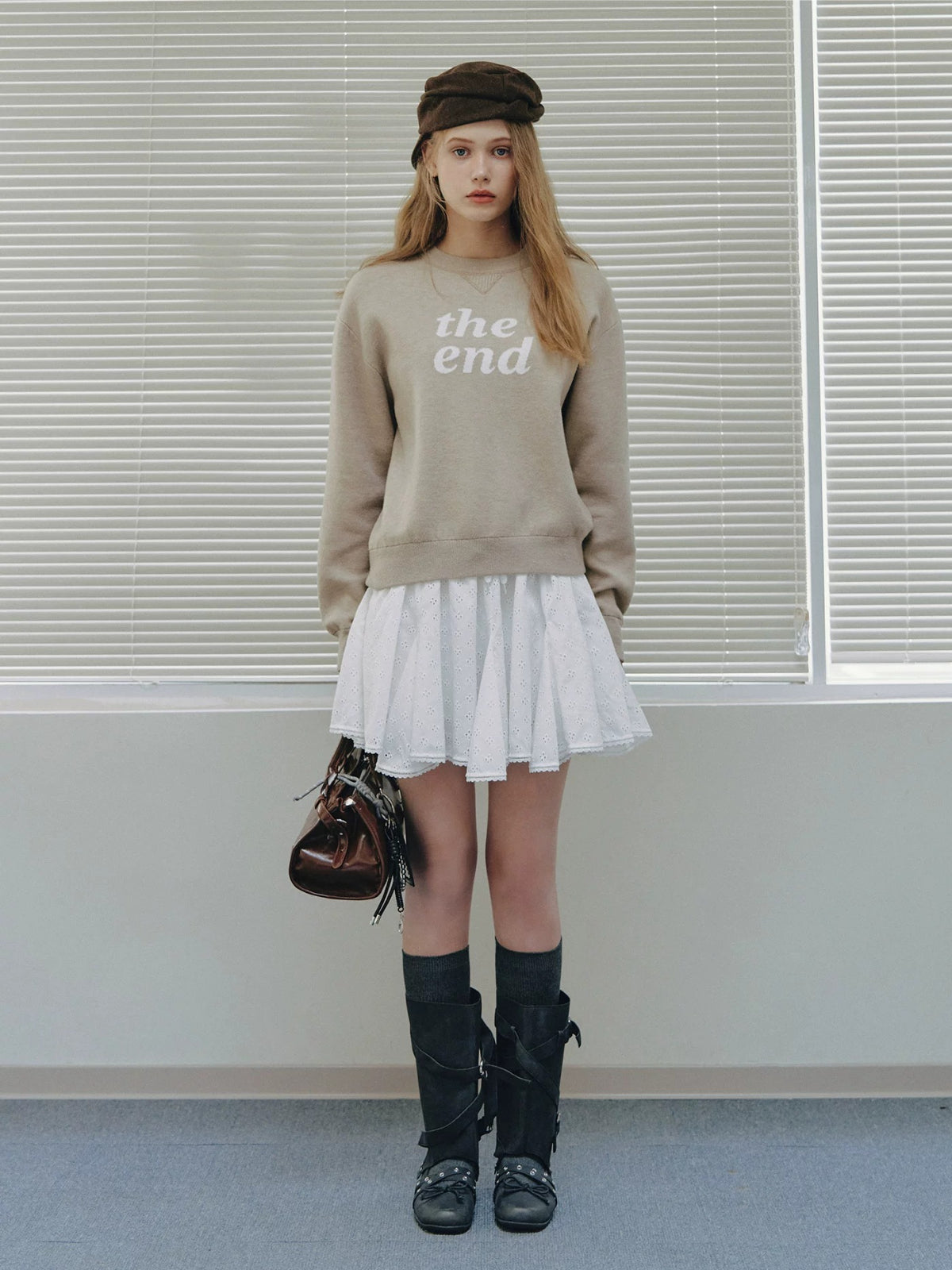Ballet Eyelet Lace A-Line Mini Skirt
