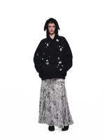 Vintage Newspaper Pleated Maxi Skirt