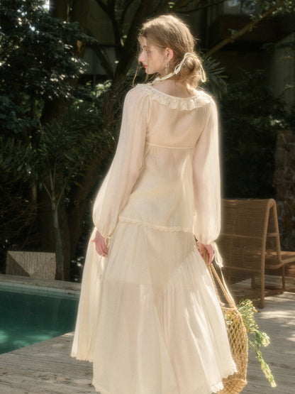 Tencel Air Fabric Shirt &amp; Skirt Set