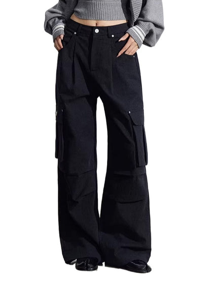 Pleated Cargo Wide Pants