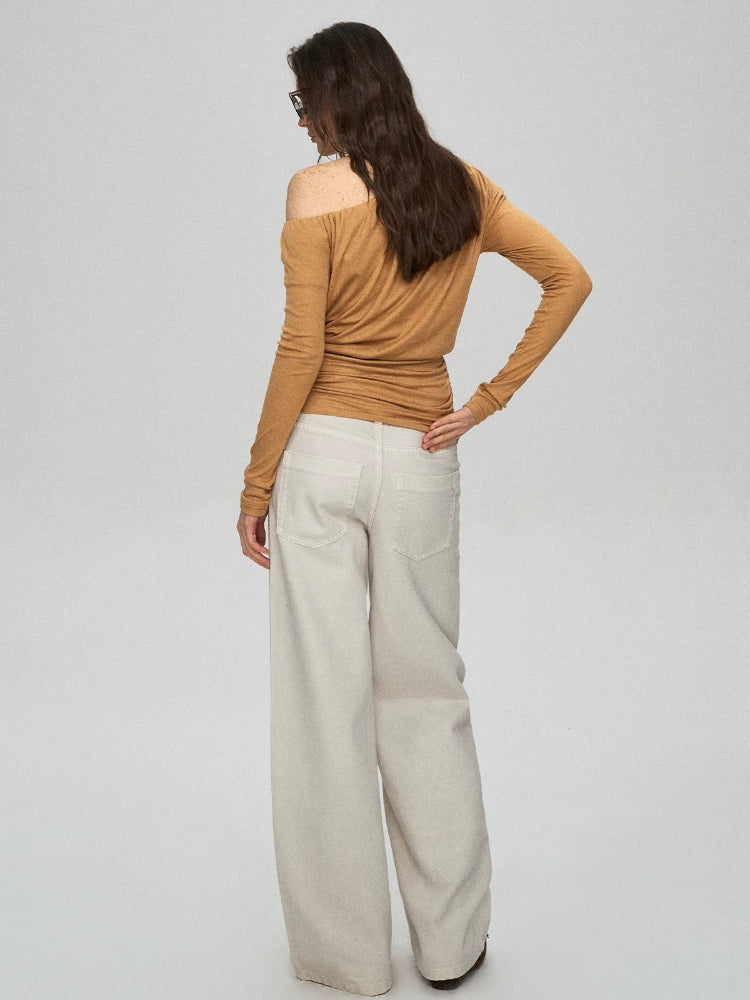 Lyocell Ruched Pearl Tee