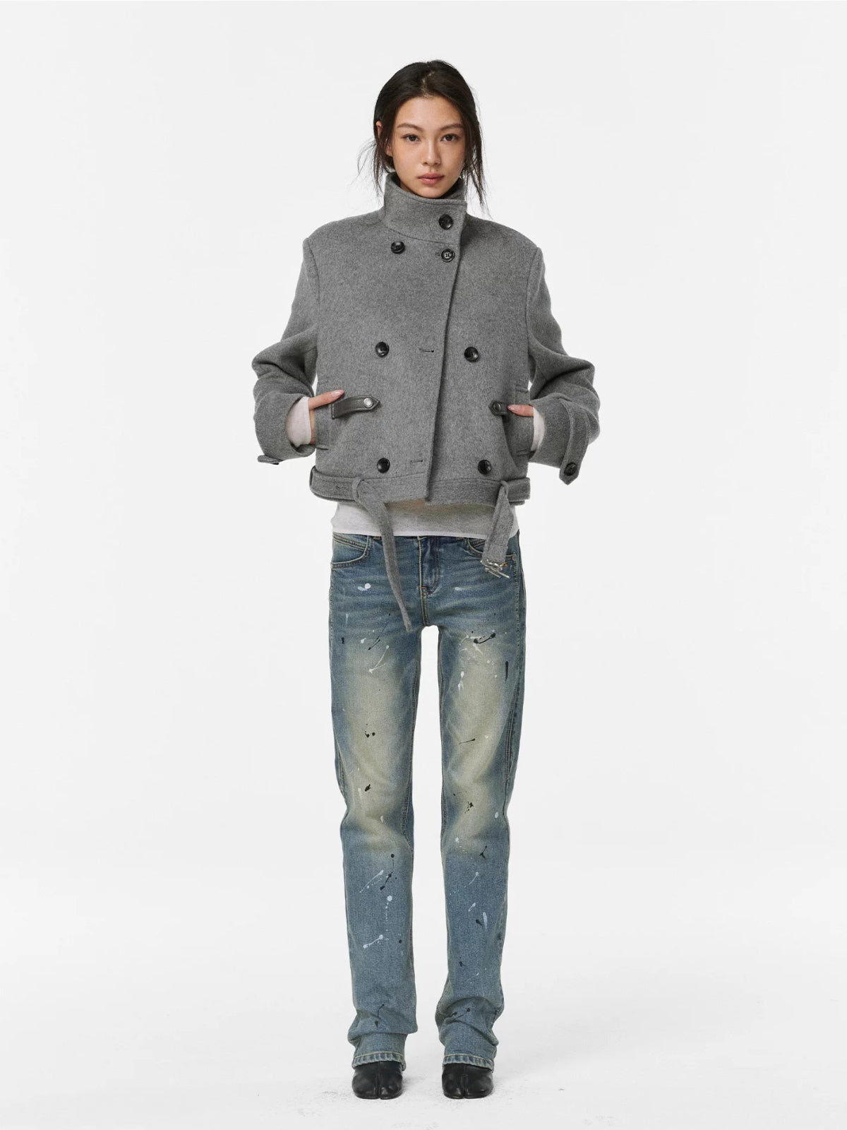 Retro Washed Slim Denim Jeans