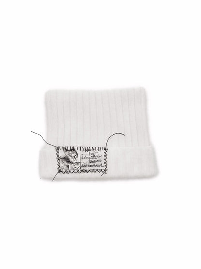 Knitted Cat-Ear Beanie with Hand-Stitched Label