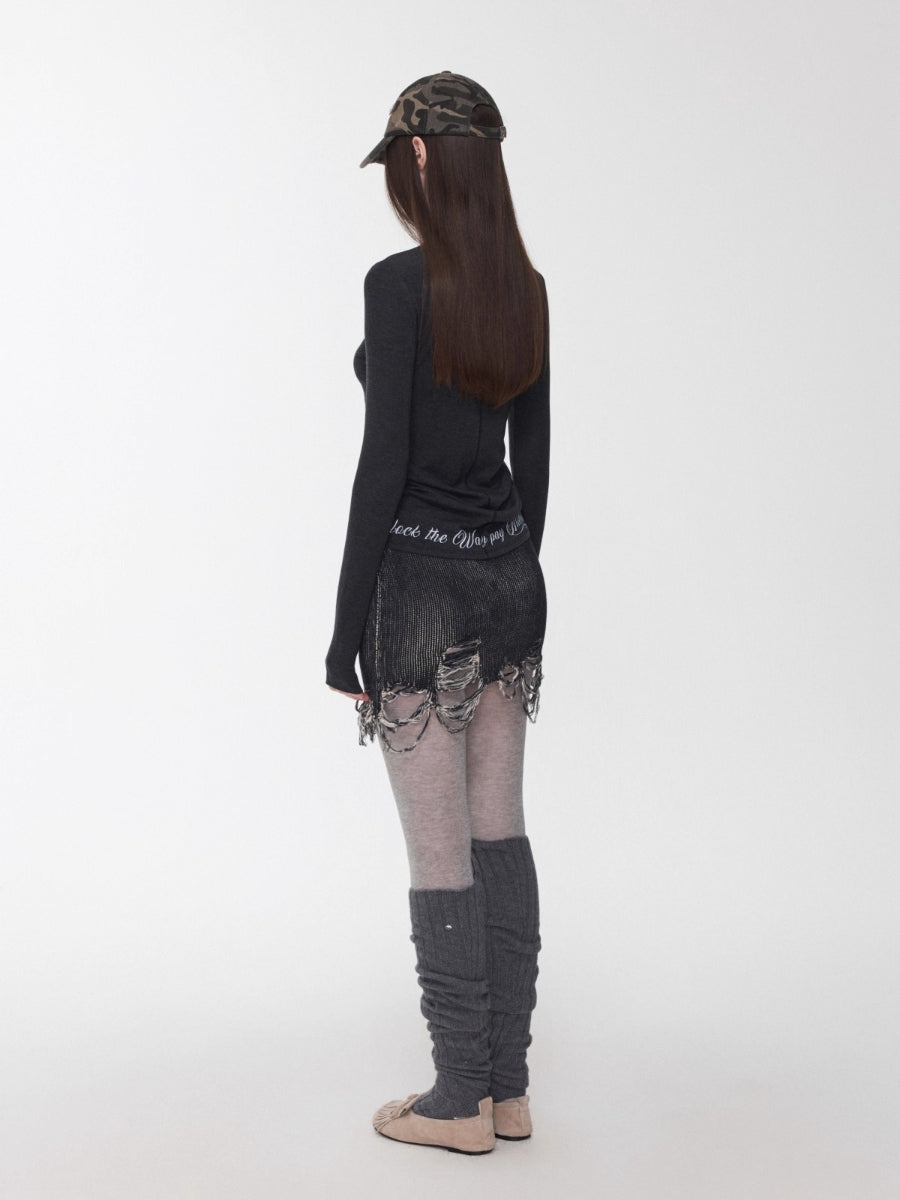 Over-the-Knee Wool Blend Ribbed Warm Leg Socks