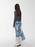 Fair Isle Turtleneck Raglan Sleeve Colorblock Knit Base Layer