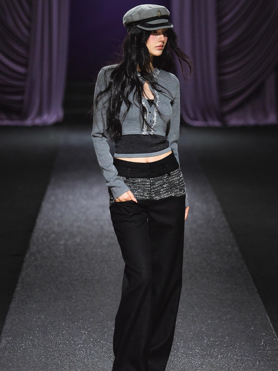 Embellished Knit Cardigan &amp; Camisole Set