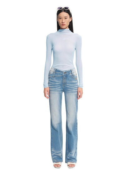 N2 Smile V-Waist Straight Jeans