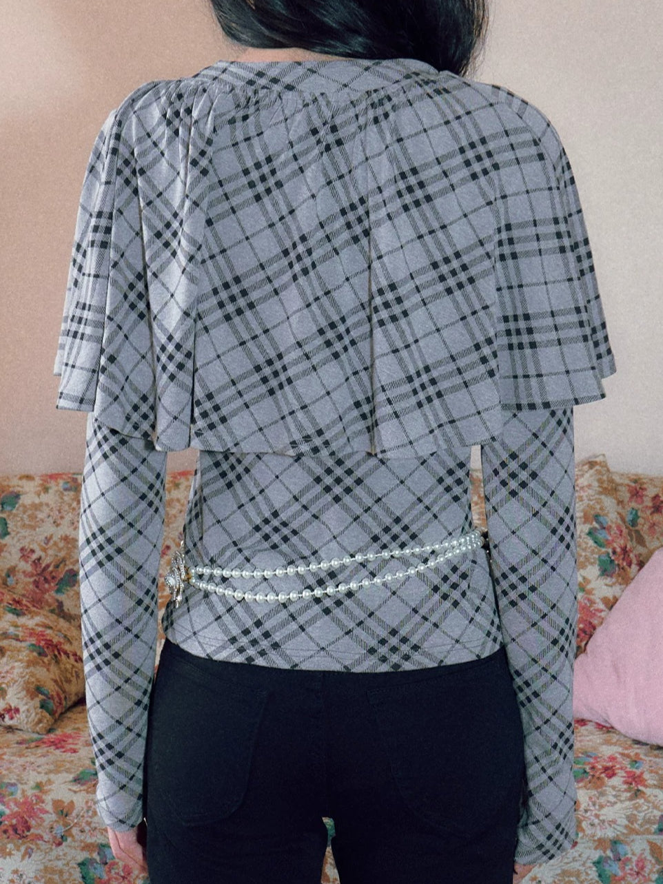 Plaid Cape Top