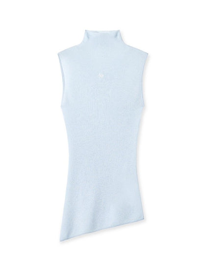 Wool Asymmetrical Turtleneck Blouse