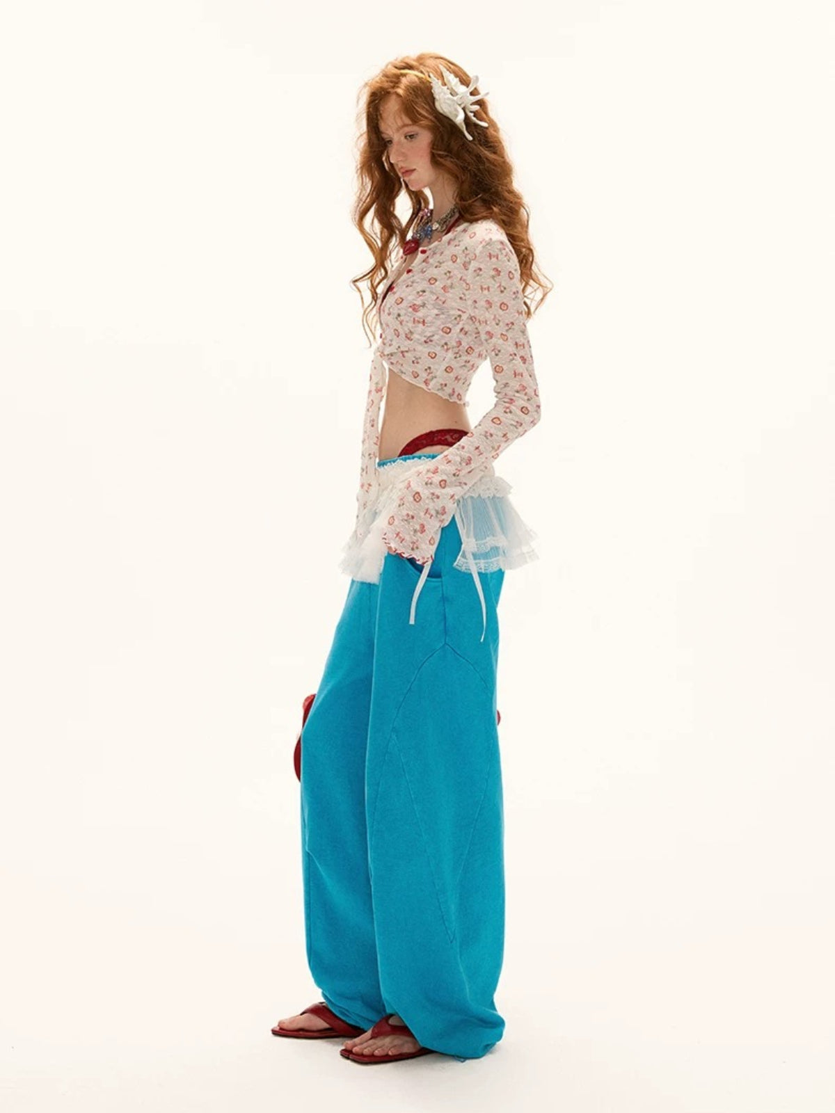 Washed Wide-Leg Casual Sweatpants
