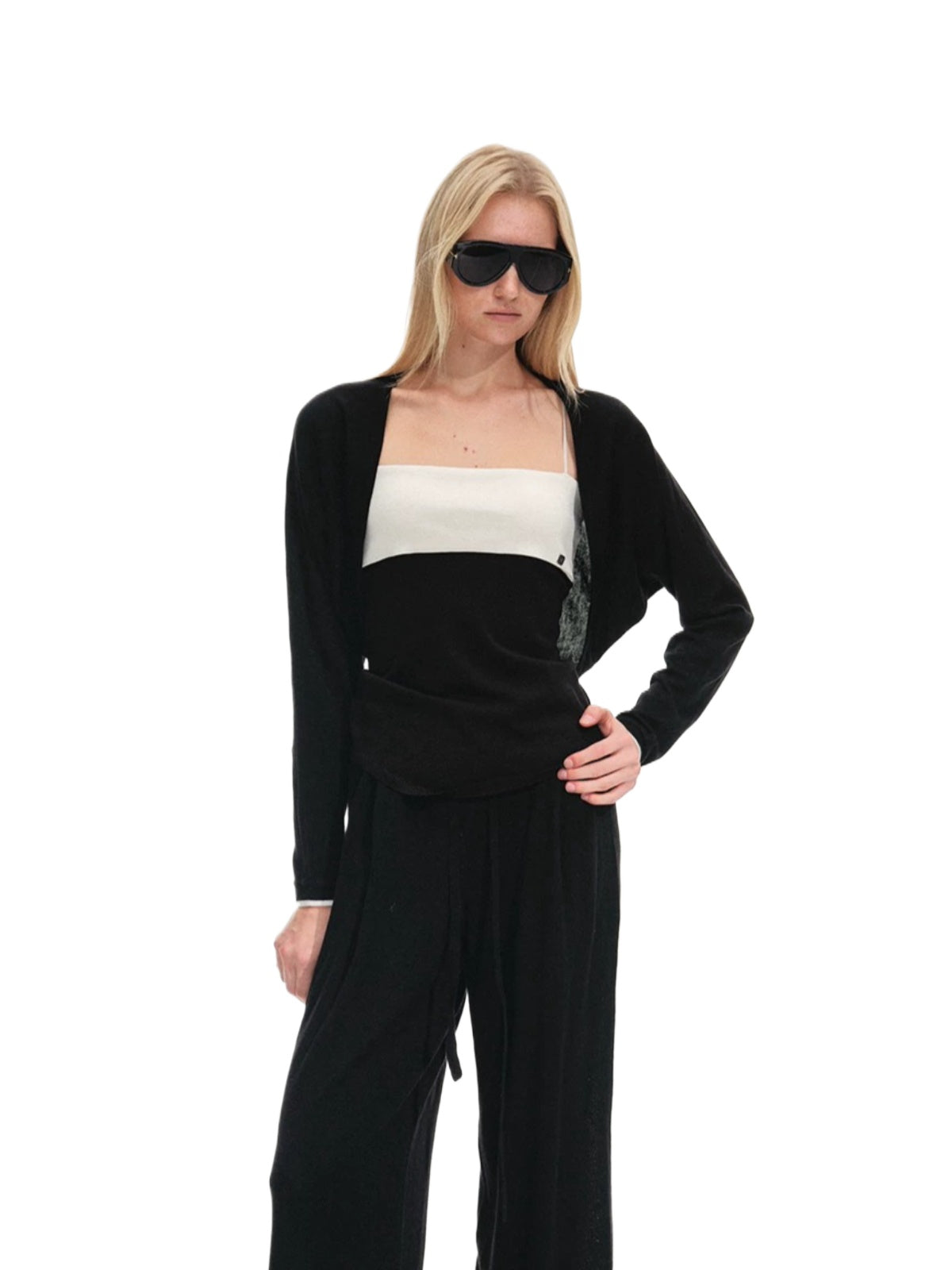 Contrast Knit Vest Set