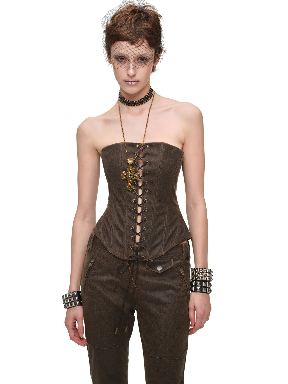 Washed Faux Leather Pants