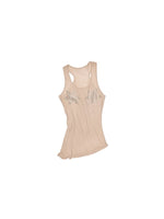 Floral Rhinestone Semi-Sheer I-shaped Tank Top