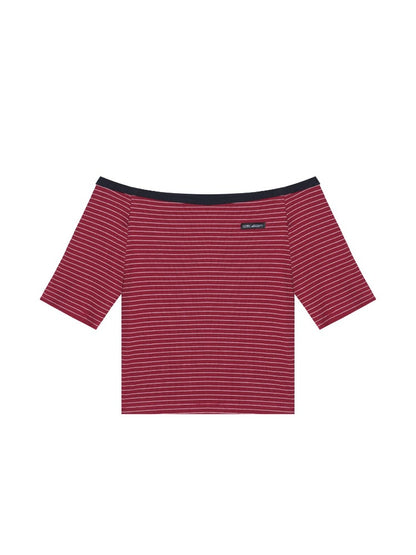 Contrast Stripe Bardot Set