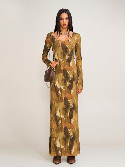 Vintage Hurricane Silk Fade Body Dress Hurricane Camouflage