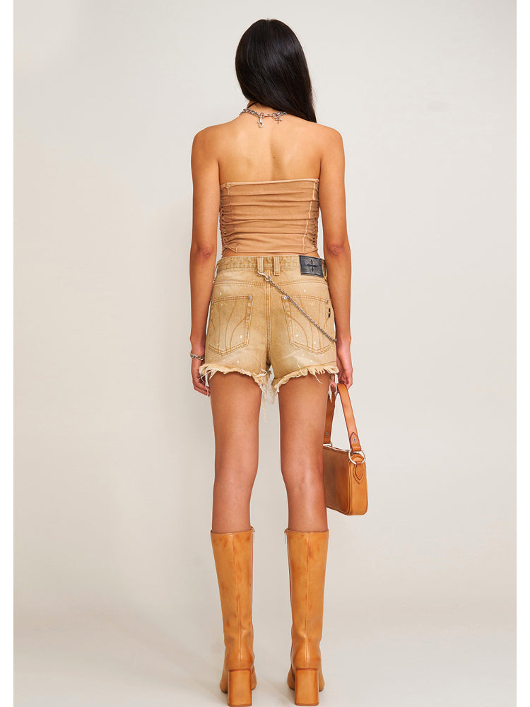 Rage Wild Denim Short Camisole Wild Brown