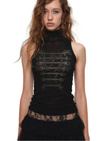 Napoleon Gold Foil Mock Neck Vest